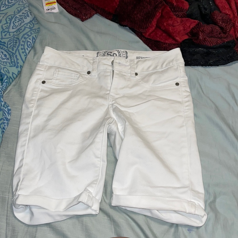 SO white bermuda shorts